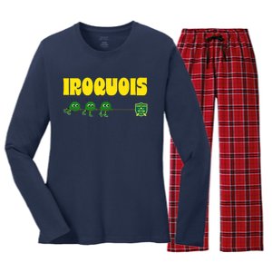 CEL Iroquois Fuzzy Tug Of War Premium Women's Long Sleeve Flannel Pajama Set 