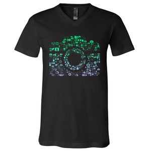 Camera Iconography For Photographer Photography V-Neck T-Shirt