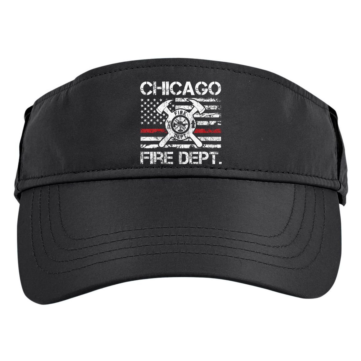 Chicago Illinois Fire Department Thin Red Line Fireman Adult Drive Performance Visor