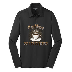 Coffee Is For Winners Silk Touch Performance Long Sleeve Polo