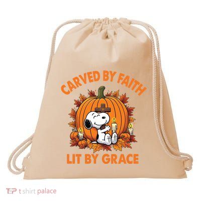 Carving In Faith Lighting With Grace Drawstring Bag