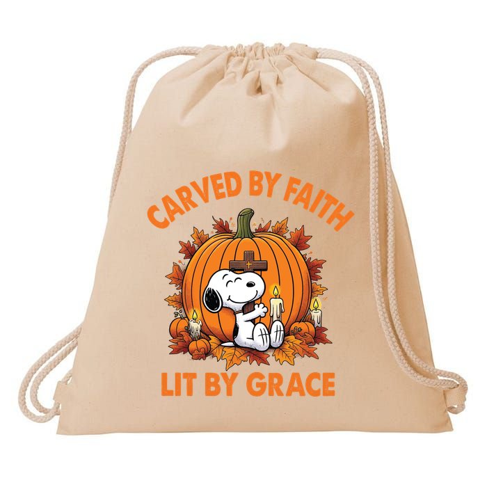Carving In Faith Lighting With Grace Drawstring Bag