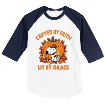 Carving In Faith Lighting With Grace Baseball Sleeve Shirt