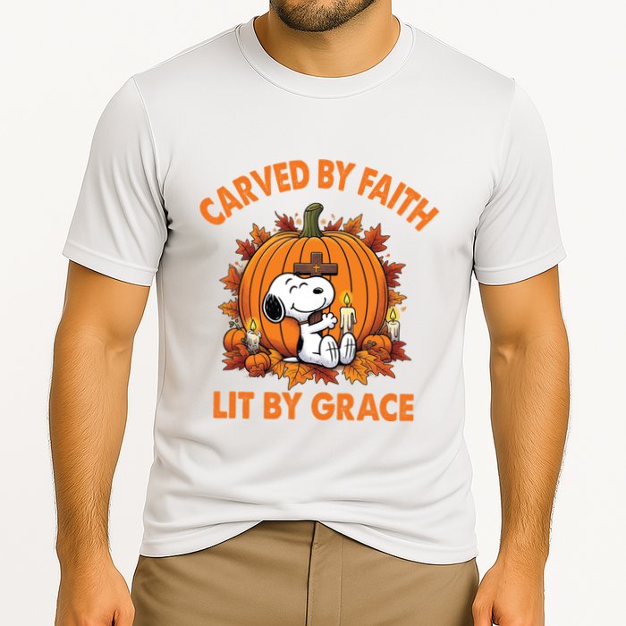 Carving In Faith Lighting With Grace Cooling Performance Crew T-Shirt
