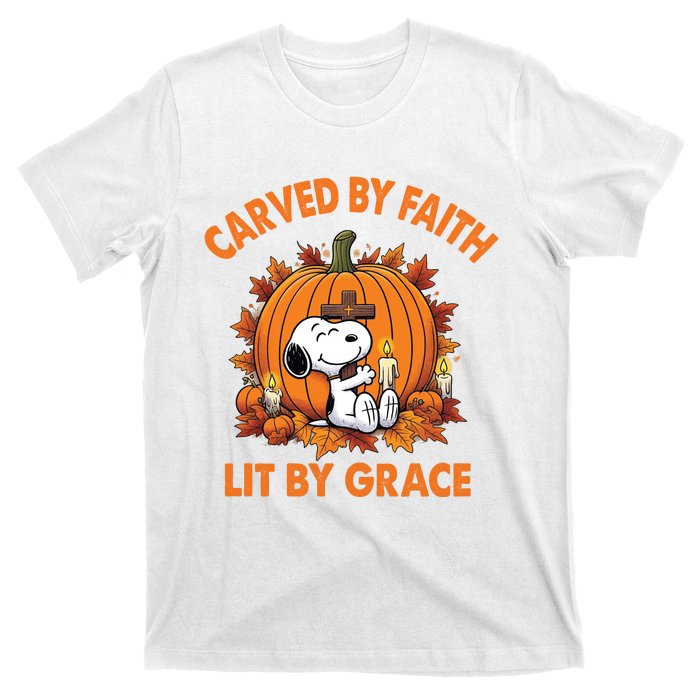 Carving In Faith Lighting With Grace T-Shirt