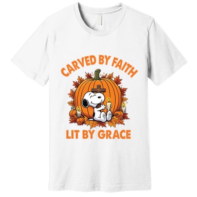 Carving In Faith Lighting With Grace Premium T-Shirt