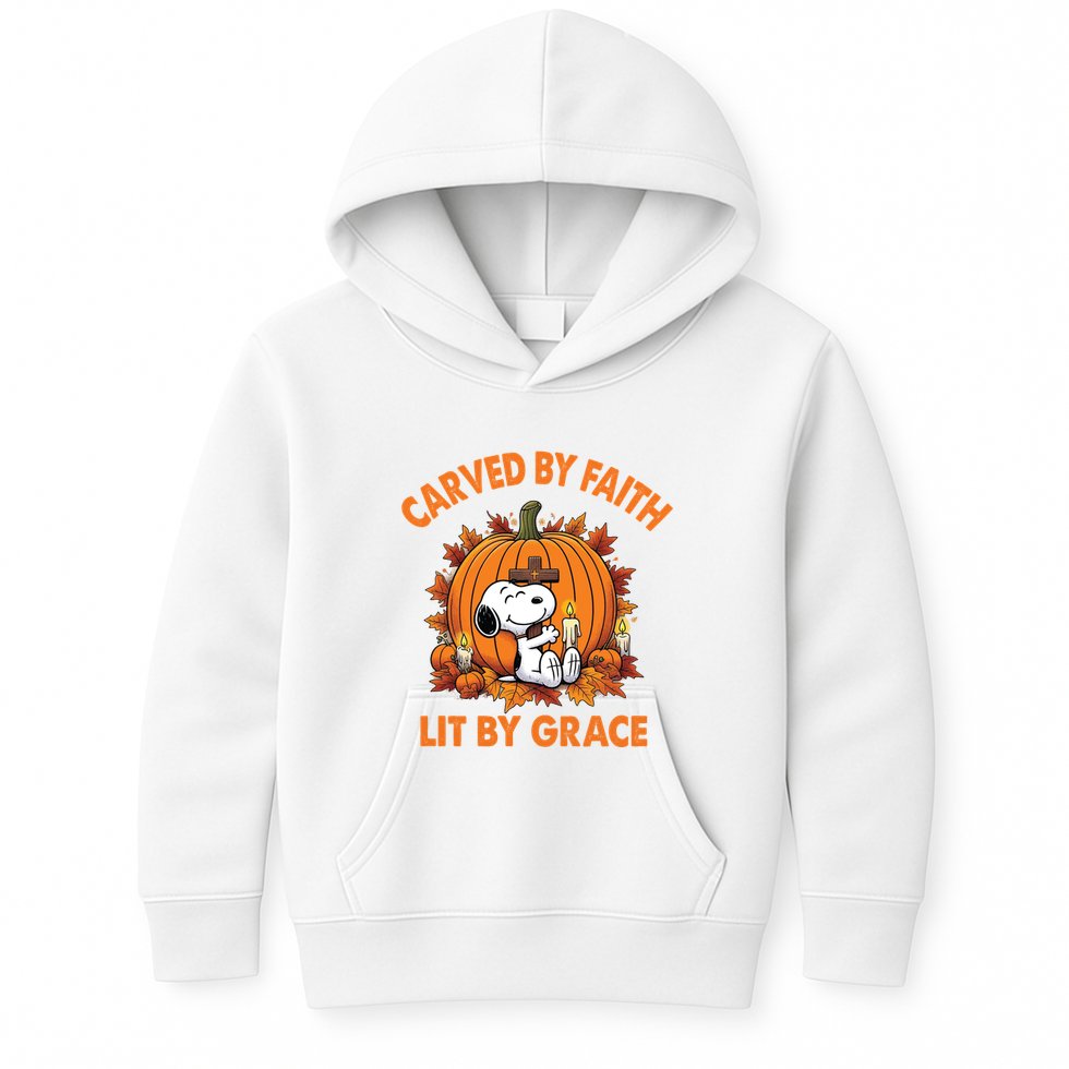 Carving In Faith Lighting With Grace Kids Hoodie