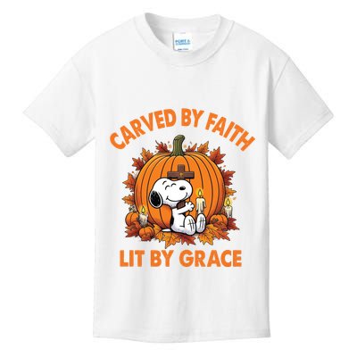 Carving In Faith Lighting With Grace Kids T-Shirt