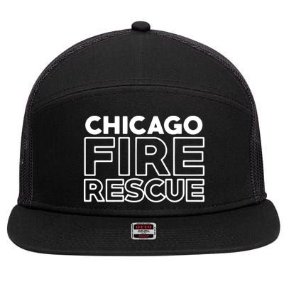 Chicago Illinois Fire Rescue Department Firefighters Firemen 7 Panel Mesh Trucker Snapback Hat