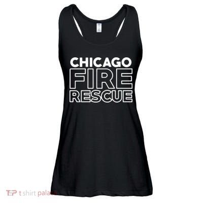 Chicago Illinois Fire Rescue Department Firefighters Firemen Ladies Essential Flowy Tank