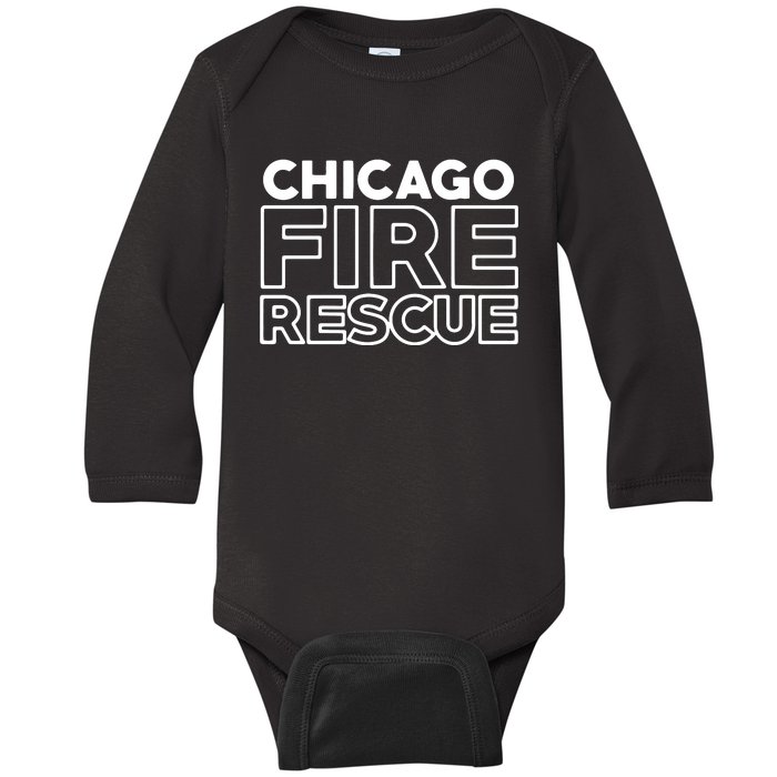 Chicago Illinois Fire Rescue Department Firefighters Firemen Baby Long Sleeve Bodysuit