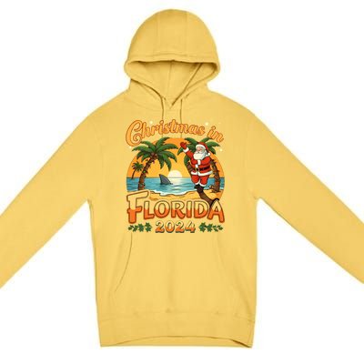 Christmas In Florida 2024 Family Vacation Premium Pullover Hoodie