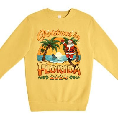 Christmas In Florida 2024 Family Vacation Premium Crewneck Sweatshirt