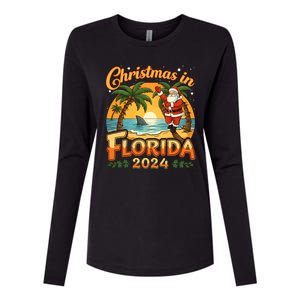 Christmas In Florida 2024 Family Vacation Womens Cotton Relaxed Long Sleeve T-Shirt