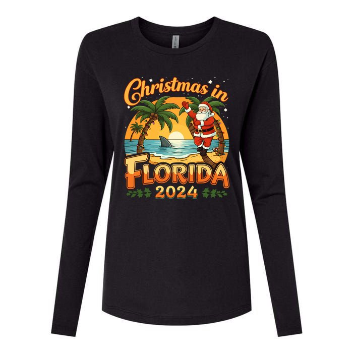 Christmas In Florida 2024 Family Vacation Womens Cotton Relaxed Long Sleeve T-Shirt