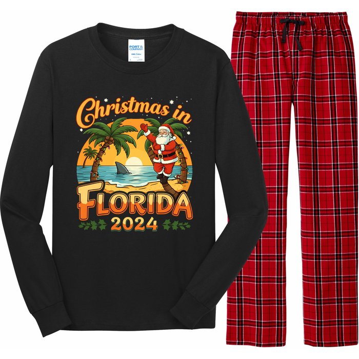 Christmas In Florida 2024 Family Vacation Long Sleeve Pajama Set