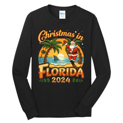 Christmas In Florida 2024 Family Vacation Tall Long Sleeve T-Shirt