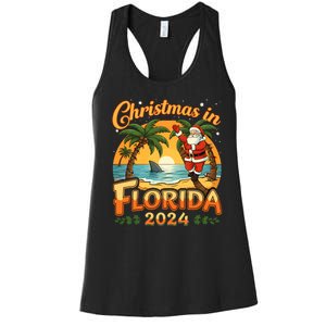 Christmas In Florida 2024 Family Vacation Women's Racerback Tank