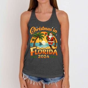 Christmas In Florida 2024 Family Vacation Women's Knotted Racerback Tank