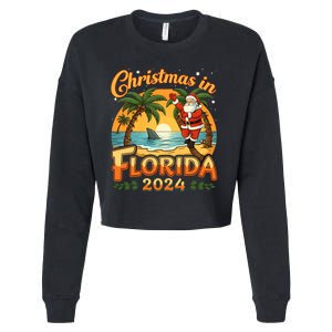 Christmas In Florida 2024 Family Vacation Cropped Pullover Crew