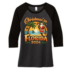 Christmas In Florida 2024 Family Vacation Women's Tri-Blend 3/4-Sleeve Raglan Shirt