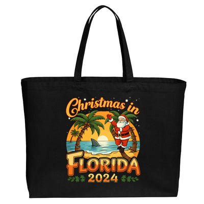 Christmas In Florida 2024 Family Vacation Cotton Canvas Jumbo Tote