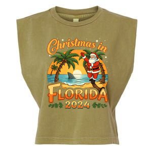 Christmas In Florida 2024 Family Vacation Garment-Dyed Women's Muscle Tee