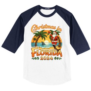 Christmas In Florida 2024 Family Vacation Baseball Sleeve Shirt