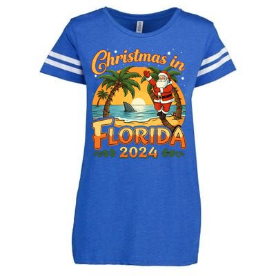 Christmas In Florida 2024 Family Vacation Enza Ladies Jersey Football T-Shirt