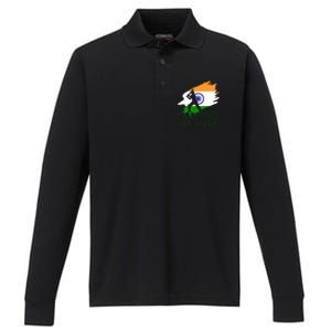 Cricket India Flag Patriotic Player Coach Gift Performance Long Sleeve Polo