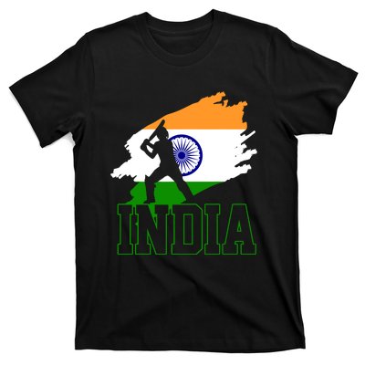 Cricket India Flag Patriotic Player Coach Gift T-Shirt