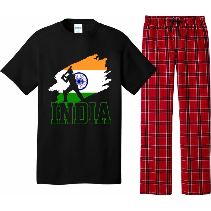 Cricket India Flag Patriotic Player Coach Gift Pajama Set