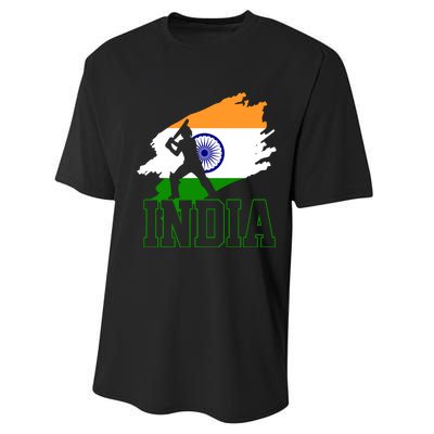 Cricket India Flag Patriotic Player Coach Gift Performance Sprint T-Shirt