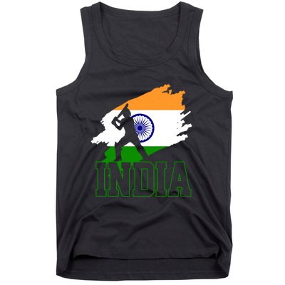 Cricket India Flag Patriotic Player Coach Gift Tank Top