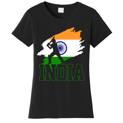 Cricket India Flag Patriotic Player Coach Gift Women's T-Shirt