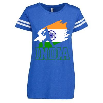 Cricket India Flag Patriotic Player Coach Gift Enza Ladies Jersey Football T-Shirt