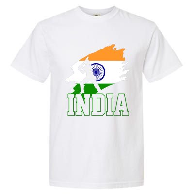 Cricket India Flag Patriotic Player Coach Gift Garment-Dyed Heavyweight T-Shirt