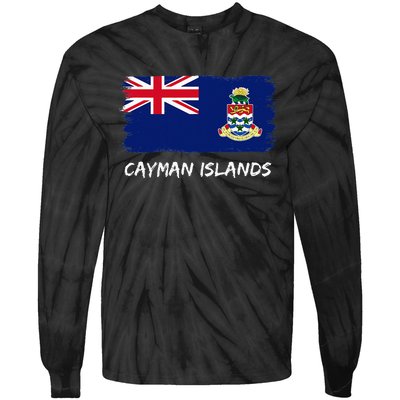 Cayman Islands Flag Tie-Dye Long Sleeve Shirt