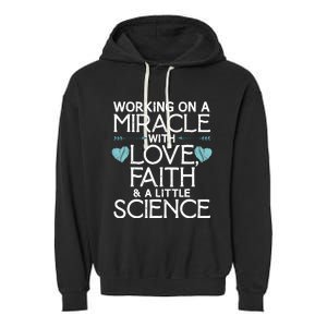 Cool IVF For  Wo Embryo Transfer Miracle Faith Science Garment-Dyed Fleece Hoodie