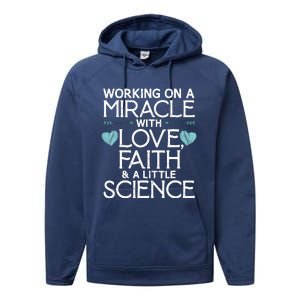 Cool IVF For  Wo Embryo Transfer Miracle Faith Science Performance Fleece Hoodie