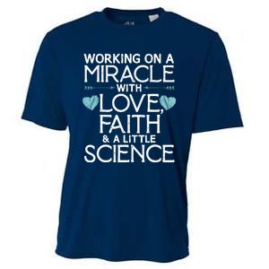 Cool IVF For  Wo Embryo Transfer Miracle Faith Science Cooling Performance Crew T-Shirt