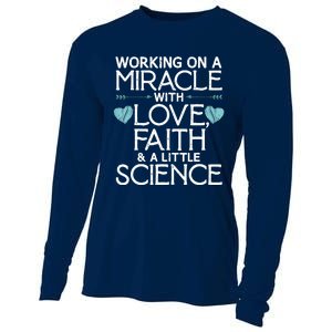 Cool IVF For  Wo Embryo Transfer Miracle Faith Science Cooling Performance Long Sleeve Crew