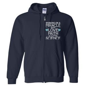 Cool IVF For  Wo Embryo Transfer Miracle Faith Science Full Zip Hoodie