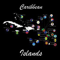 Caribbean Islands Flags And Map Caribbean Sea Vacations 16 in Basic Backpack
