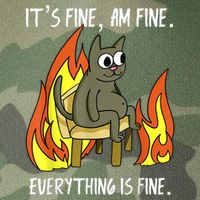Cat ItS Fine IM Fine Everything Is Fine Legacy Tie Dye Trucker Hat
