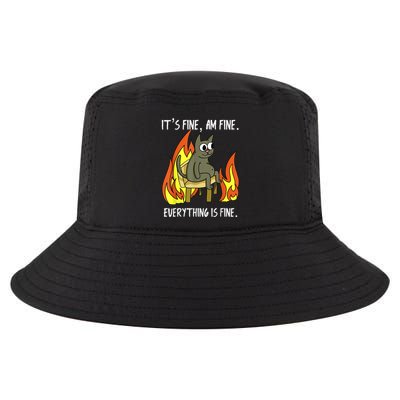 Cat ItS Fine IM Fine Everything Is Fine Cool Comfort Performance Bucket Hat