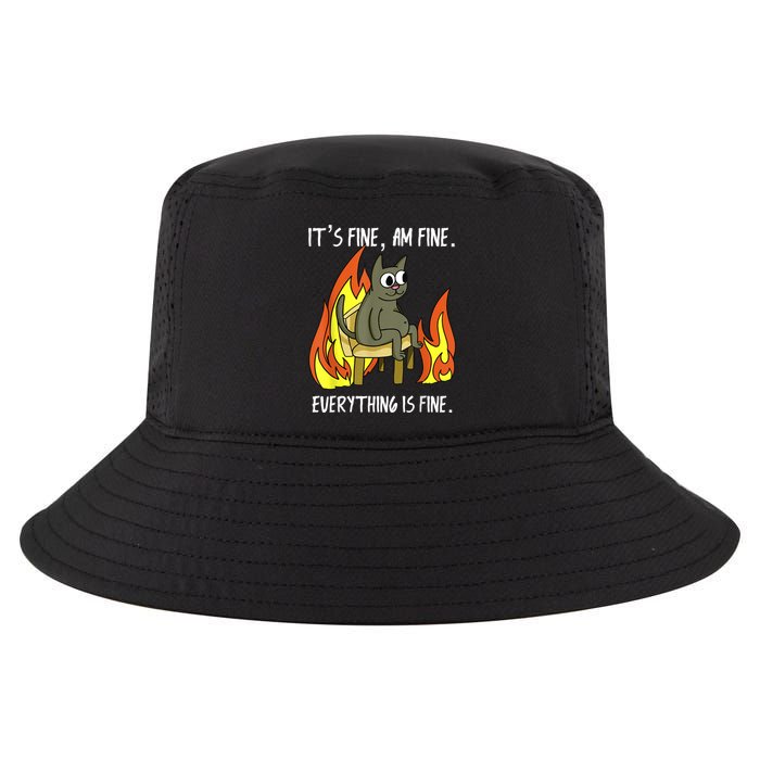 Cat ItS Fine IM Fine Everything Is Fine Cool Comfort Performance Bucket Hat