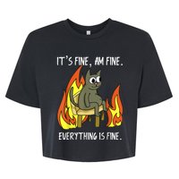 Cat ItS Fine IM Fine Everything Is Fine Bella+Canvas Jersey Crop Tee