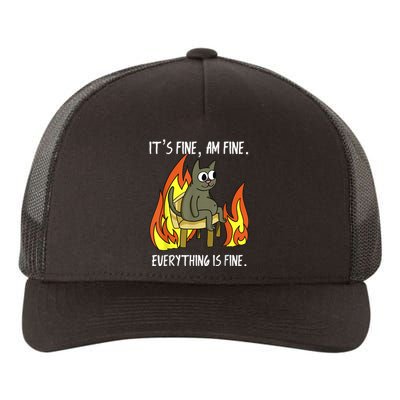 Cat ItS Fine IM Fine Everything Is Fine Yupoong Adult 5-Panel Trucker Hat