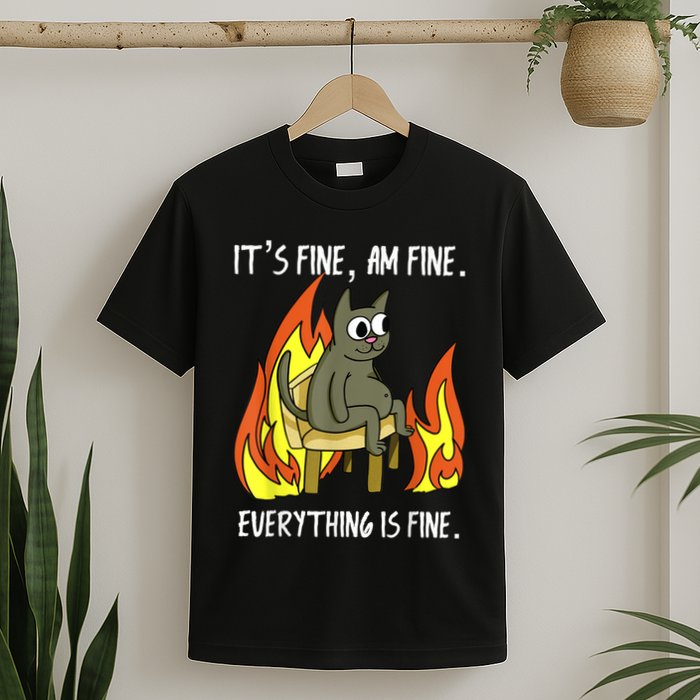 Cat ItS Fine IM Fine Everything Is Fine T-Shirt